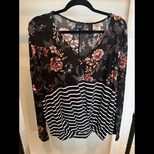 Daytrip floral and striped top